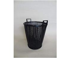 Deco&Co PA90171 Cestino, Rattan, Nero, Taglia Unica
