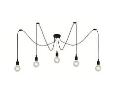 Lucide Fix multiple Spider di lampade a sospensione nero, plastica, E27, 60Â W, Nero, 400Â x 400Â x 200Â cm