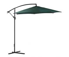 Terrazze Colore Verde Gazebo EGLEMTEK Ombrellone da Giardino 3 x 3 mt Decentrato in Acciaio da Esterno Arredo Piscina Bar Balconi Hotel