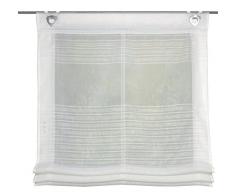 Home fashion 091/301 â 1007 130 X 0045 Wollweiss Tenda a Pacchetto webja cquard Strisce trasversali, Tessuto, Bianco, 130 x 45 cm