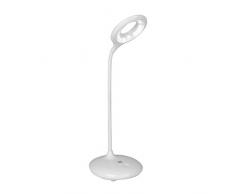 TSSS HY leds120Â lampada a LED scrivania lampada torcia flessibile studiare ricaricabili per camera da letto, tastiera, viaggi, scrittura, ufficio plastica, bianco