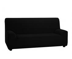 Martina Home Tunez Copridivano elastico, Tela (50% poliestere, 45% cotone, 5% elastan), Nero, 4 posti da 240 a 270 cm di larghezza