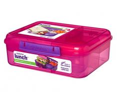 Sistema porta pranzo Bento con frutta/yogurt pot, Colori Assortiti, 1.65Â litri