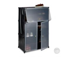 Relaxdays Scarpiera per 24 Paia di Scarpe, Scaffale Componibile XL 6 Scomparti, Armadio, Nero, 94x61,5x31,5 cm