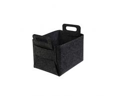 Kamino-Flam cesto pieghevole in Feltro, Cestino in feltro grigio, belastbare feltro scatola, Moderno Box, scatola pieghevole per i giocattoli, Ordine contenitore con manico, feltro, più versatile piccolo Portariviste, Cestino multiuso per legna da ardere