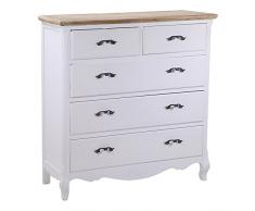 Vacchetti Giuseppe 8032370000 Mobile Country Como, 5 Cassetti, Legno, Bianco, 94.5x34.5x95.5 cm