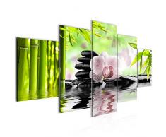 Quadro Orchid Feng Shui 200 x 100 cm - XXL Immagini Murale Stampa su Tela Decorazione da Parete Pronte per lapplicazione - 502051c