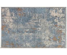 Tappeti di design by Homemania Tappeto Double Face Halimod 23, Misto Cotone, Marrone/Blu, 38.0x38.0x4.0 cm