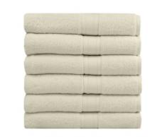 Go West 3190BCR Tovagliolo per Bagno, Cotone, Confezione da 6, 500GSM, Bianco