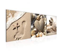 Quadro Spiaggia Feng Shui 90 x 30 cm - XXL Immagini Murale Stampa su Tela Decorazione da Parete Pronte per lapplicazione - 504234a