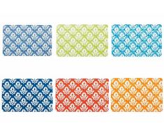 Villa dEste Home Tivoli Mandala Set 6 Tovaglietta, PVC-Poliestere, Multicolore, 43.5x28x0.32 cm, 6 unitÃ