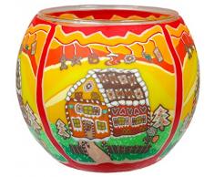 Him Casa di Pan di Zenzero Portacandele, Multicolore, 11x11x9 cm