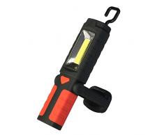 Poly Pool PP3163 Lampada ULTRA LED COB Da Lavoro Multifunzionale 3 LuminositÃ Con Torcia Superiore,Gancio Girevole A Scomparsa Supporto E Magnete A Batteria