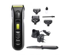 TM Electron TMHC106G - Rasoio Elettrico Professionale Senza Fili con Batteria Ricaricabile, indicatore di Carica Luminoso LED, Lame in Titanio e Ceramica, Giallo, Classico