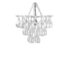 Leitmotiv, Lampada a sospensione fatta di calici da vino, design Eibert Draisma, diametro 50 cm, lampadine non incluse, Trasparente (Clear)