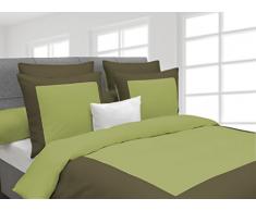 HnL Living Heckett Lane Biancheria da Letto Reversibile 100% Cotone Percalle Lina 135 Green Oasis/Burnt Olive