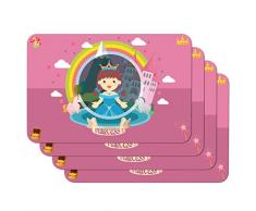 Venilia Princess Stampate Bambini Rosa, Tavola, Tovaglietta per Sala da Pranzo, a Prova di Cibo, 4 Pezzi, 30 x 450 cm, 59109, 30 x 45 cm