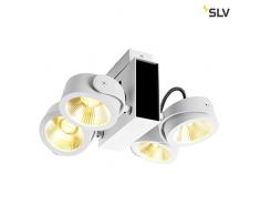 SLV TEC KALU CW - Lampada da parete e soffitto a LED, per interni, 60Â°, 3000 K, in alluminio, colore: Bianco/Nero