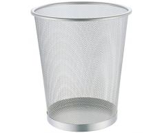 laroom - MOD. 13935 - Cestino per la Carta, in Acciaio Inox, Colore: Metallo, Perfetto per Il Tuo Ufficio