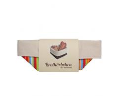 slowroom Cestino per Pane, Cotone, Ornamento Strisce Colorate, 12.5Â x 12.5Â x 10Â cm
