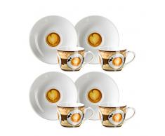 Domestic by MÃ¤ser, Serie Coffee Fantastic, 4Â Tazze di caffÃ¨ Espresso, ciascuno con piattino, im Set da