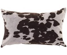 Item Int - Cuscino Mucca in Velluto, 50 x 30 cm, Colore: Bianco e Marrone, 50 x 30 cm