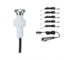 Paulmann 936.94 Led da Incasso da Esterno a Led Illuminazione Per Esterni, In Acciaio, Integrato, 2.2Â W, Argento, 4.6 x 1.5 x 4.6Â cm