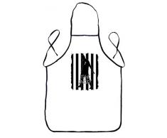 Capricci Italiani 7.43721E+12 Grembiule da Cucina Bianconero Numero 7, Bianco, 1