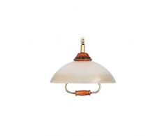 Tosel E1046 Lampada a sospensione, Legno di faggio, Vetro Centrifugo, M&B PVC, E27, 100 W, Ottone