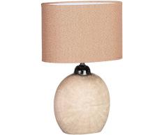 WOFI Lampada da Tavolo E14, 40 W, Marrone, 24 x 17 x 37 cm, con interruttore, ceramica;tessuto