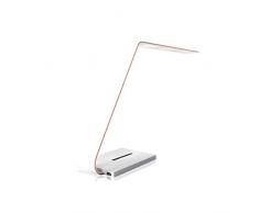 TRAE - Lampada da tavolo moderna e design OLED JADE bianco con caricatore a induzione wireless e caricatore USB
