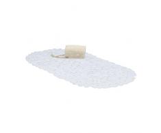 Relaxdays 10021751_49 Tappeto Antiscivolo per Vasca da Bagno, con Ventose, LxP: 66,5 x 34,5 cm, Bianco