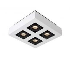 Lucide - Faretto da soffitto, in alluminio, 20 W, colore: Bianco/Nero