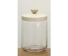 ITALO OTTINETTI Barattolo Painted Coperchio pomello in Legno, 2Â litro, Vetro e Alluminio, Metallizzato, Taglia Unica