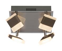 Brilliant g18835/77Â a +, Faretto da soffitto, Metallo, 5Â W, nickel/cromato, 22Â x 22Â x 10Â cm