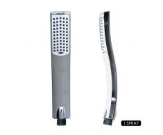 AQUALONA Soffione Doccia Resistente e Potente, Facile da Pulire, Finitura Elegante, Universale, Aquawave, Argento e Bianco, Fit