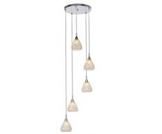 Brilliant 17675/79, lampade da soffitto, in metallo, 33Â W, G9, Cromo/Rosso Di Rame, 10Â x 32Â x 141.5Â cm