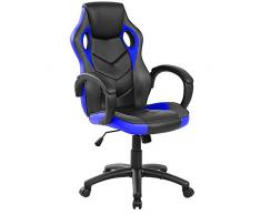 Archimede GA9381B Poltrona Gaming Adulto, Finta Pelle, Blu/Nero, 61 x 66 x 116 cm