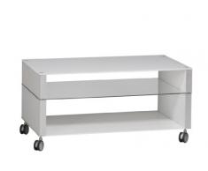 Maja 16424635 - Mobile TV in vetro opaco, 950 x 460 x 520 mm, colore: Bianco