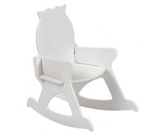 Room Studio Sedia a dondolo per bambini legno, Legno, bianco, 49x46x35 cm