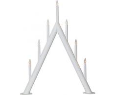 Star - Candelabro da finestra in legno, colore: Bianco
