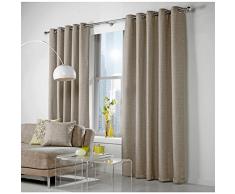 Basket Weave Tende Completamente Allineato con Tessuto Effetto Lino con Ring Top Occhielli