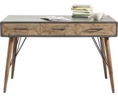 KARE Design - Scrivania X Factory 3SK, Tavolo per Computer di Piccole Dimensioni, con 3 cassetti, 76 x 120 x 60 cm, Design cementato, Colore: Grigio