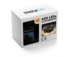 SnowEra 600 Luci LED Catena Luminosa/Luci Natalizie per Interni ed Esterni con Timer Commutabile - Per l Albero di Natale - Colore Bianco Caldo - Lunghezza: ca. 70 m incl. Cavo