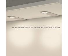 IKM, Set di lampade da incasso a LED, Plastica, Effetto Acciaio Inox, 19Â x 5,2Â x 0,6Â cm, 6Â unitÃ