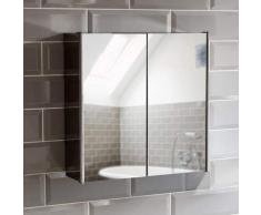 Bath Vida Armadietto a Specchio per Bagno, con 2 Ante in Acciaio Inox, con meccanismo di Chiusura Magnetico, Colore: Argento