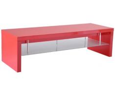 RGE Designs - Mobile per TV e Display Multi-Media, 140 x 48 x 40 cm, Colore: Rosso