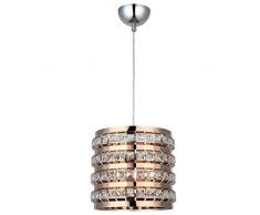 Homemania 8130-53-11 Lampada a Sospensione Area, Lampadario, Pendente, Luce, Rame in Metallo, Cristallo, 24 x 24 x 85 cm