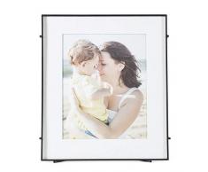 Madeleine Home, Barin Black Powder Coated Square Rod Photo Frame per Piano Tavolo | Photoframes di Design Realizzati a Mano | Visualizza Immagine 25,4 x 20,3 cm | 35,5 x 10,1 cm Opaco