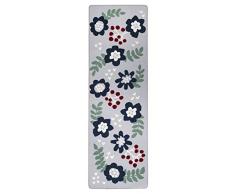 Vallila - Tappeto Salli 80 x 250 cm, Motivo Floreale, per cameretta dei Bambini, 250 x 80 cm, Colore: Blu